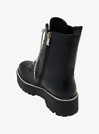 Azalea Wang Silver Bling Combat Boots