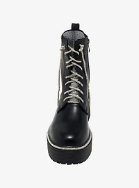Azalea Wang Silver Bling Combat Boots