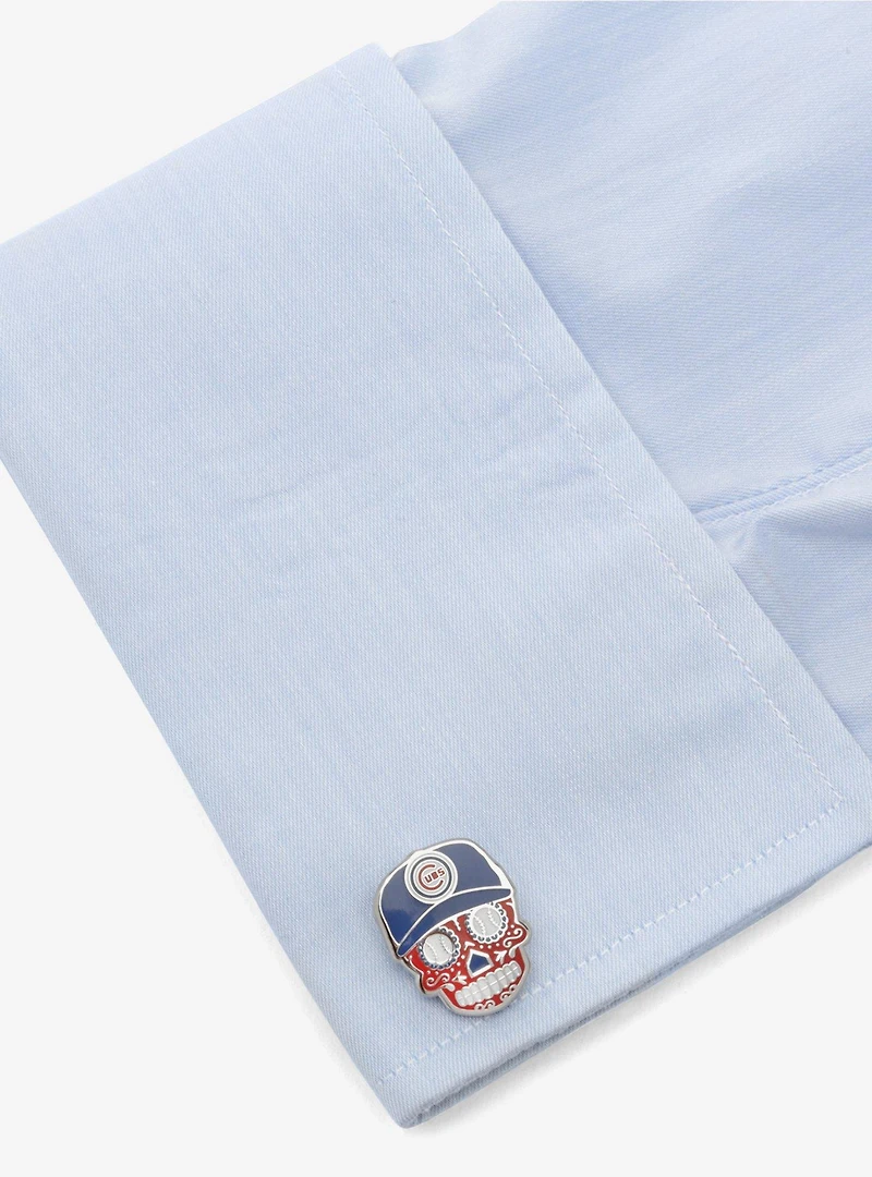 Chicago Cubs Sugar Skull Cufflinks