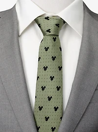 Disney Mickey Mouse Silhouette Dot Green Men's Tie