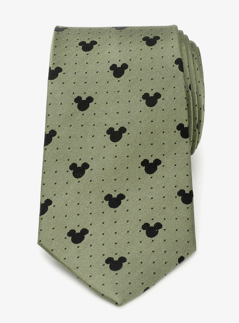 Disney Mickey Mouse Silhouette Dot Green Men's Tie
