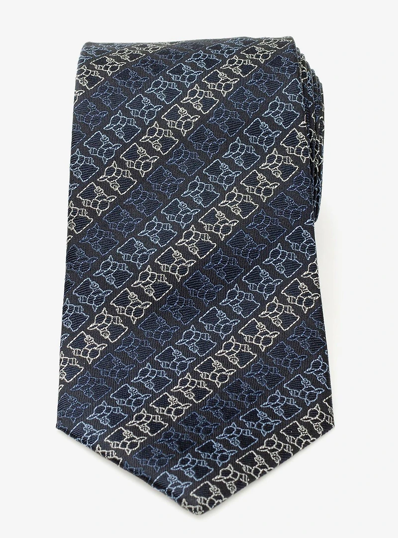 Star Wars The Mandalorian Grogu Outline Stripe Navy Men's Tie