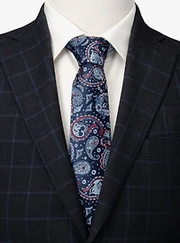 Disney Mickey Mouse And Friends Paisley Blue Multi Men's Tie