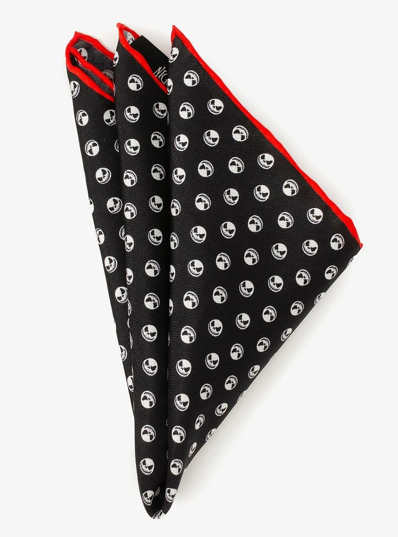 The Nightmare Before Christmas Jack Skellington Men's Black Pocket Square