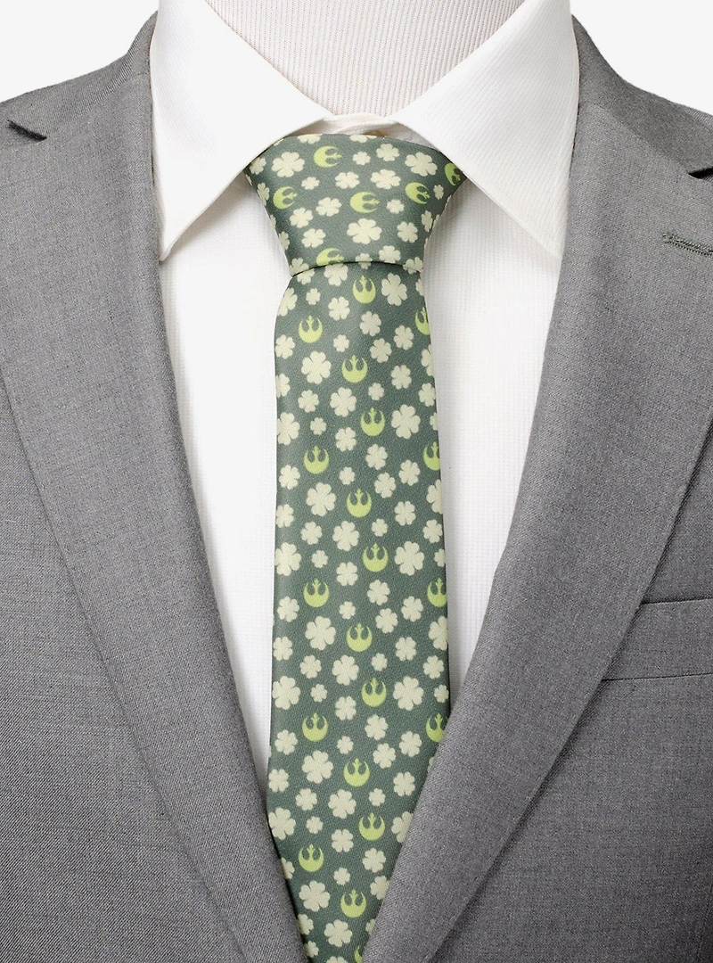 Star Wars Rebel Shamrock Green Hidden Message Men's Tie