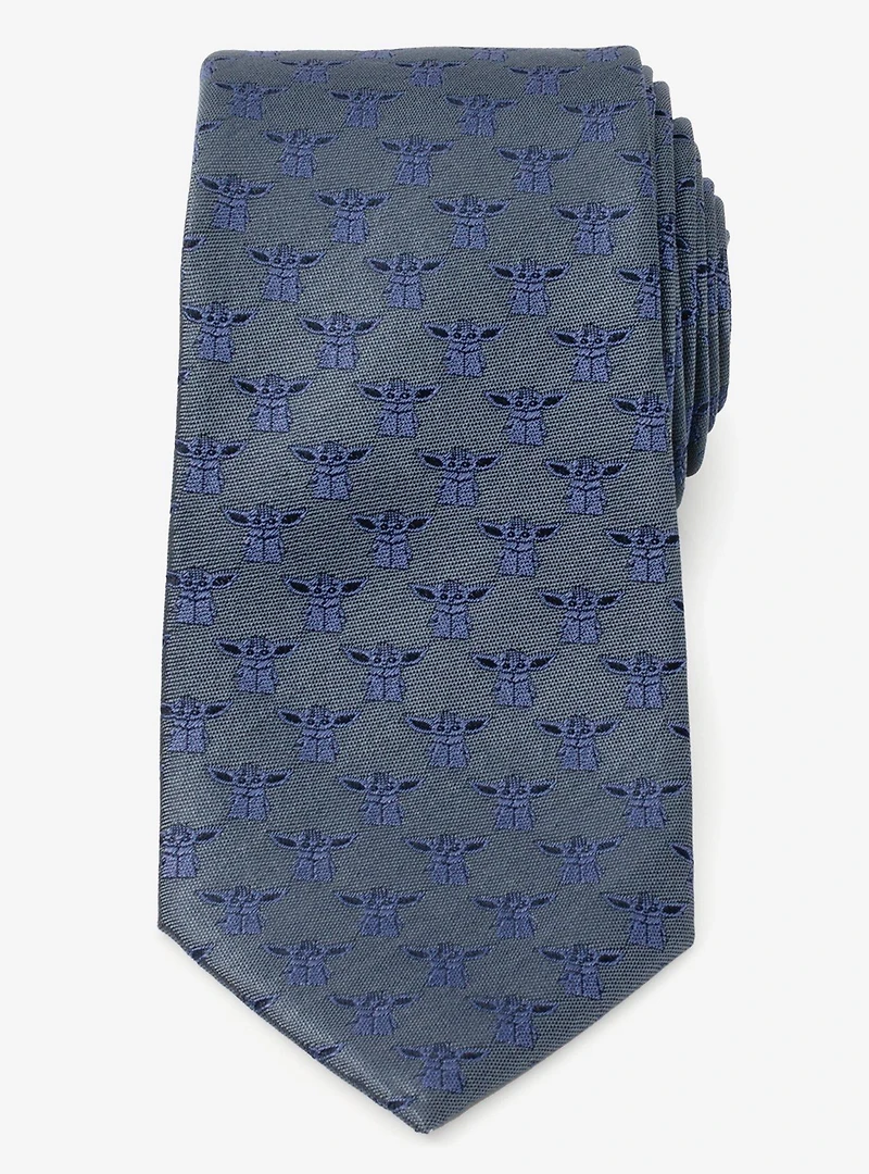 Star Wars The Mandalorian Grogu Blue Tonal Men's Tie