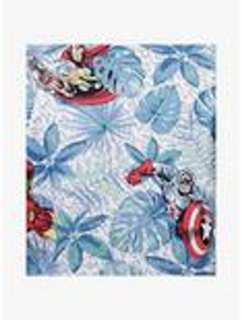 Marvel Avengers Retro Heroes Paradise Woven Button-Up