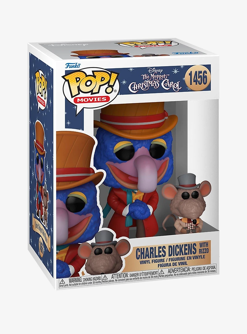 Funko Pop! Movies Disney The Muppet Christmas Carol Charles Dickens with Rizzo Vinyl Figure