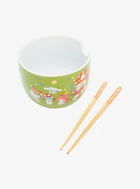 Sanrio Hello Kitty and Friends Mushroom Ramen Bowl with Chopsticks