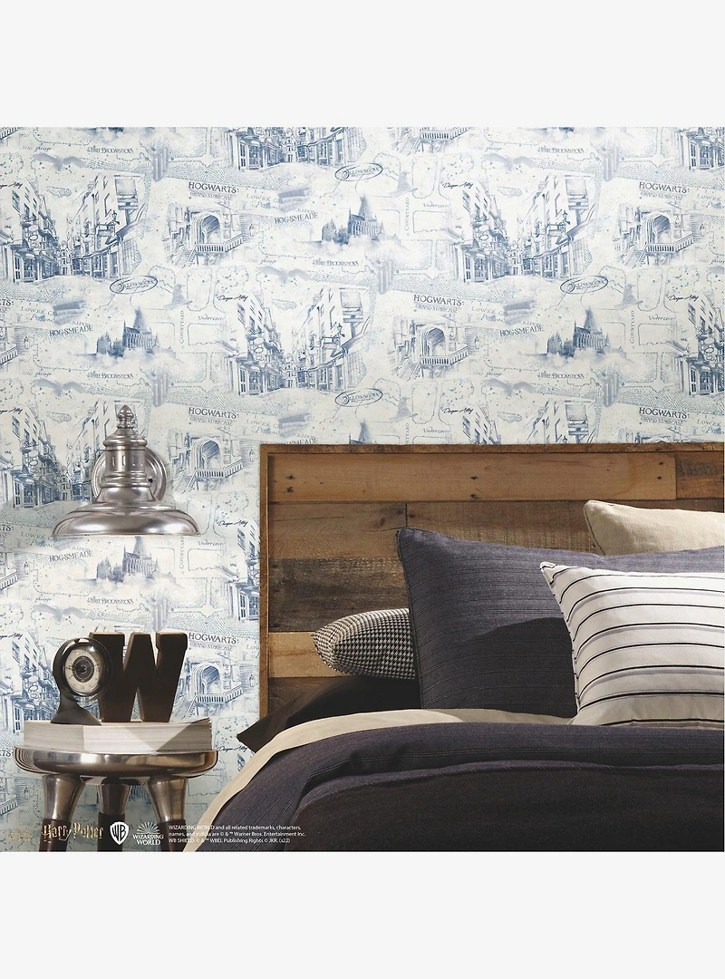 Harry Potter Blue Map Peel & Stick Wallpaper