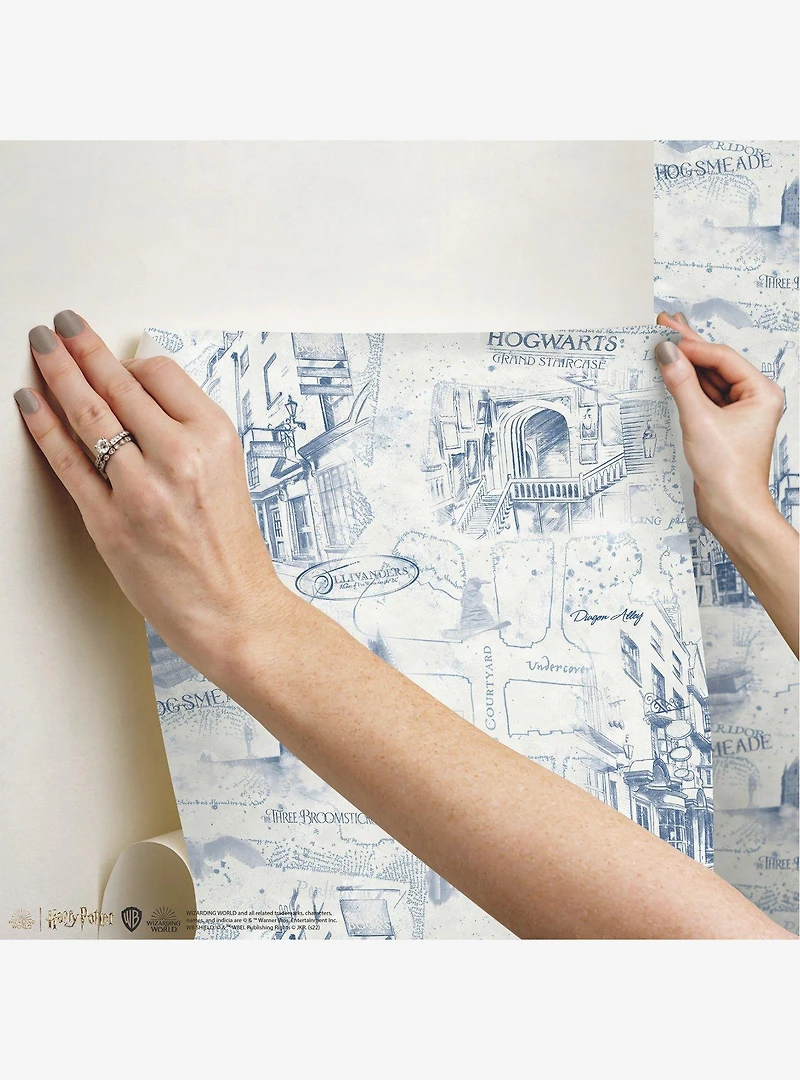 Harry Potter Blue Map Peel & Stick Wallpaper