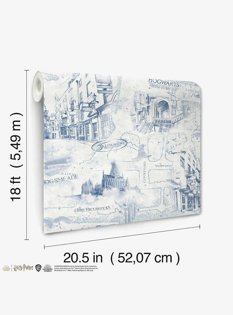Harry Potter Blue Map Peel & Stick Wallpaper