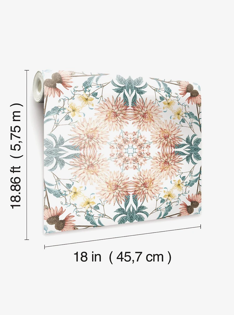 Cottage Garden Kaleidoscope Peel & Stick Wallpaper