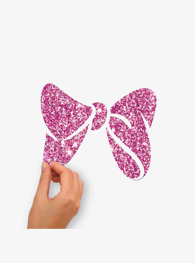 Disney Minnie Mouse Peel And Stick Wall Decals With Glitter