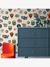 Jurassic World Badges Peel & Stick Wallpaper