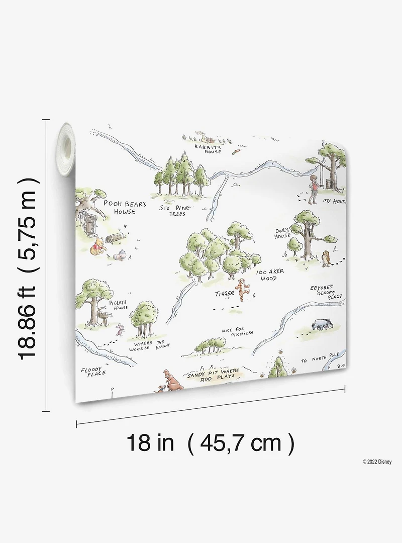 Disney Winnie The Pooh 100 Acre Wood Map Peel And Stick Wallpaper