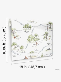Disney Winnie The Pooh 100 Acre Wood Map Peel And Stick Wallpaper