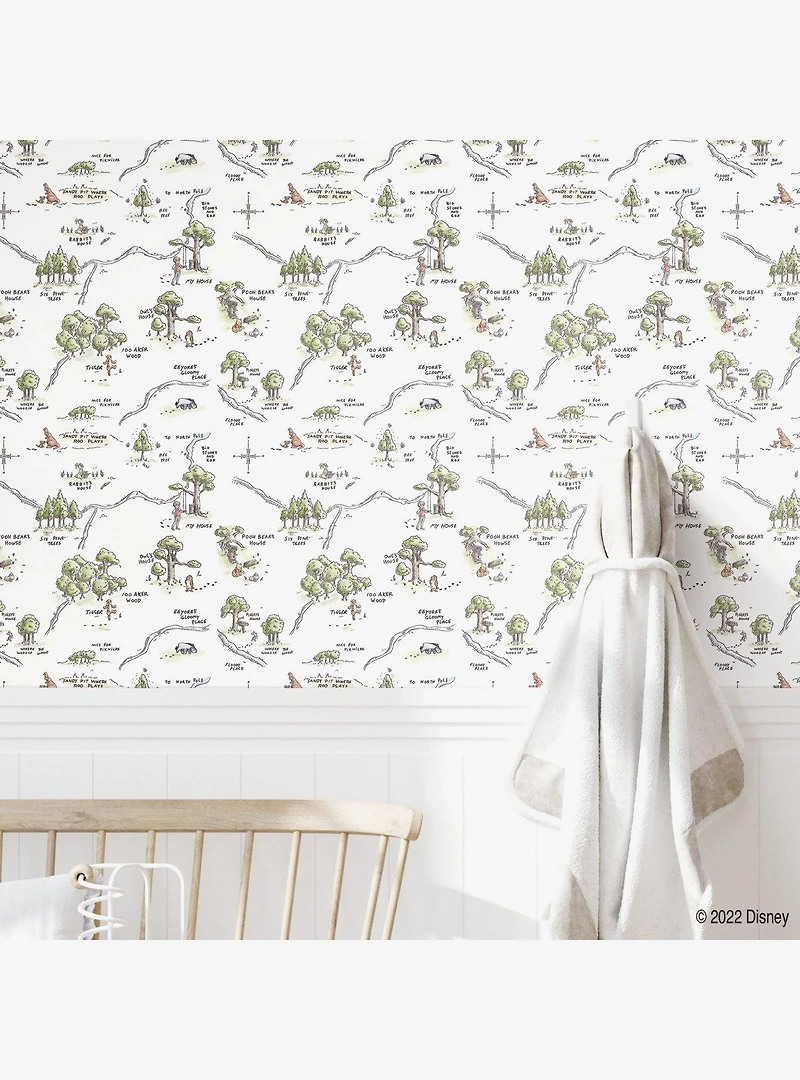 Disney Winnie The Pooh 100 Acre Wood Map Peel And Stick Wallpaper