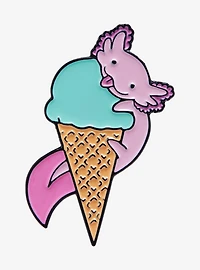 Snaxolotls Axolotl & Ice Cream Cone Enamel Pin - BoxLunch Exclusive