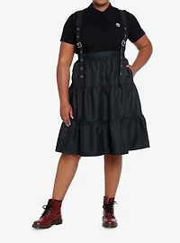 Cosmic Aura Black Tiered Suspender Skirt Plus