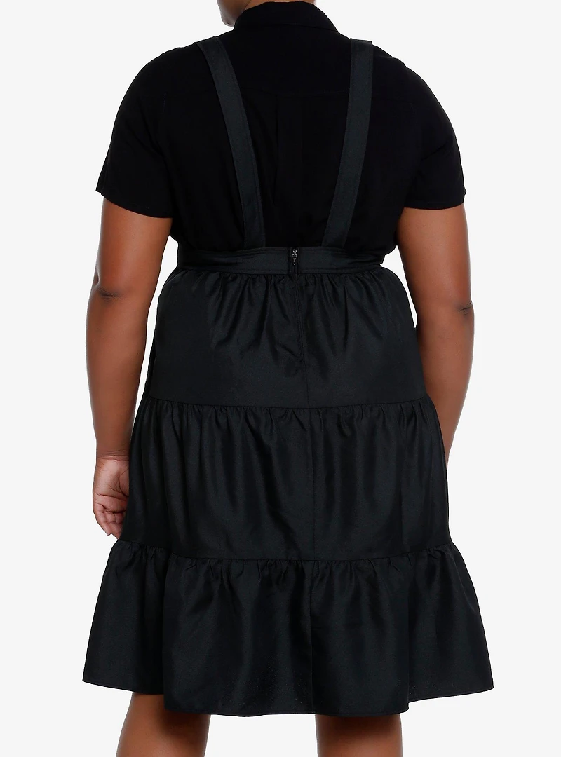 Cosmic Aura Black Tiered Suspender Skirt Plus