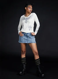 Social Collision Angel Wings Cross Girls Long-Sleeve T-Shirt