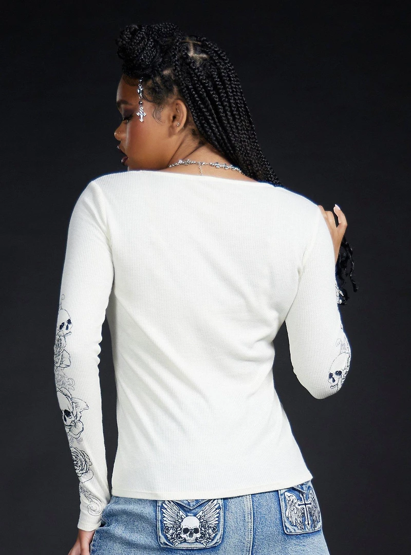 Social Collision Angel Wings Cross Girls Long-Sleeve T-Shirt