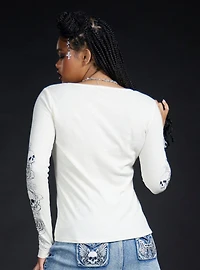 Social Collision Angel Wings Cross Girls Long-Sleeve T-Shirt