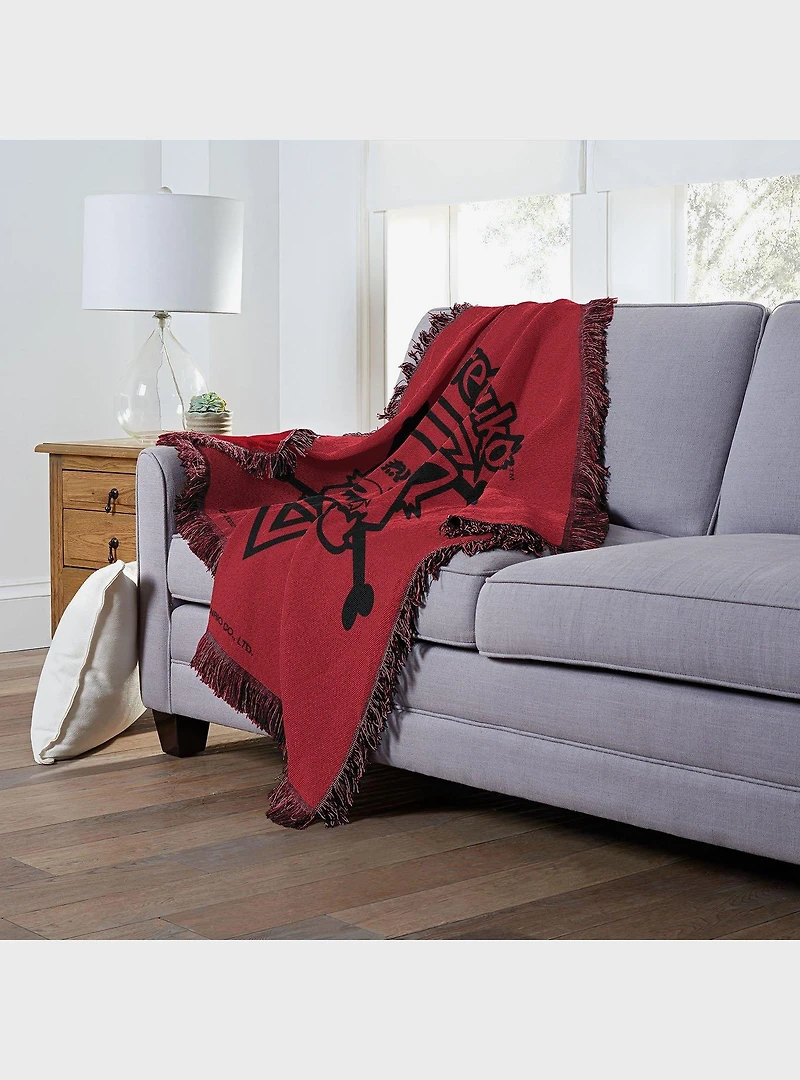 Aggretsuko Red Growl Woven Jacquard Throw Blanket