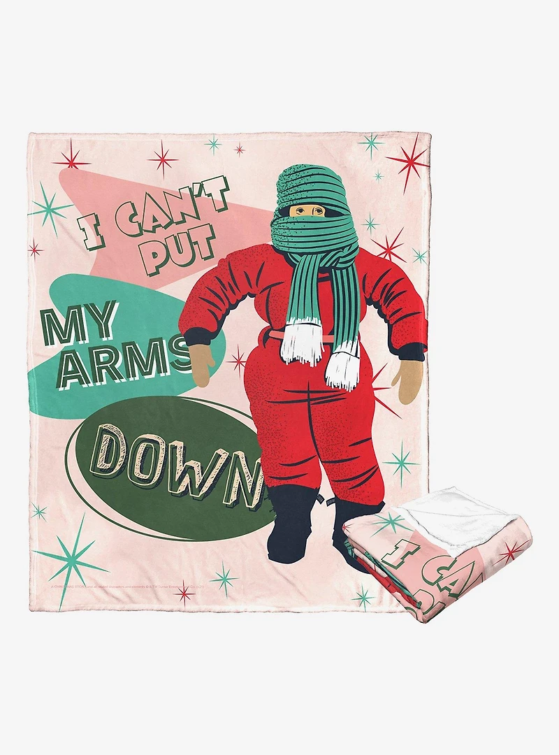 A Christmas Story Can't Put My Arms Down Blanket