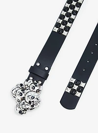 Skull Buckle Pyramid Stud Belt