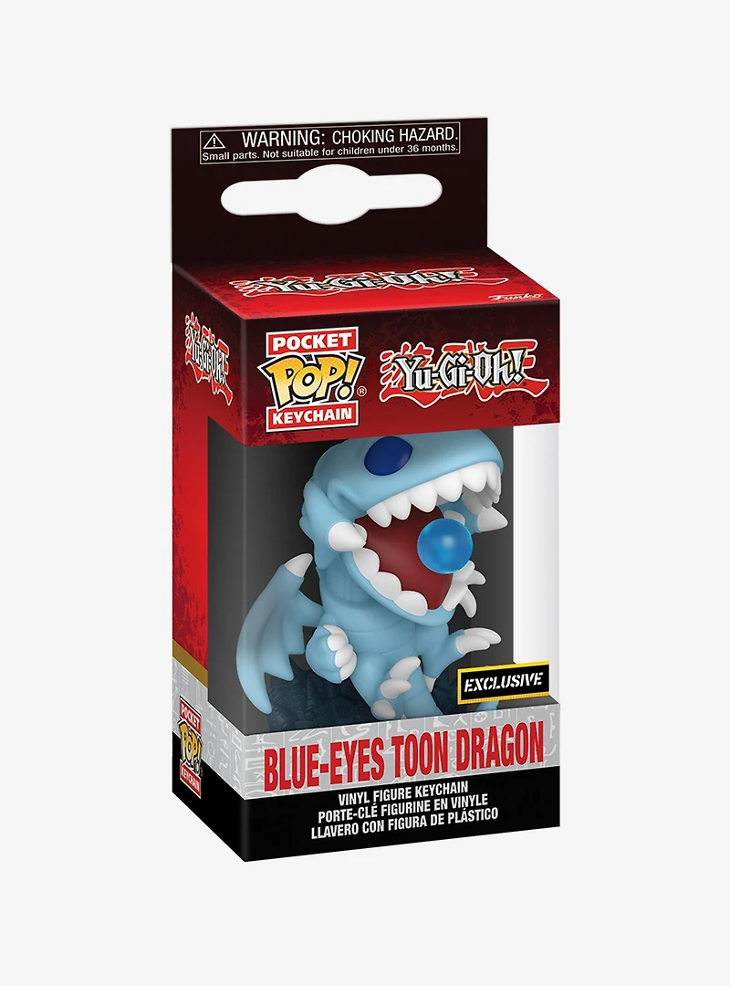 Funko Yu-Gi-Oh! Pocket Pop! Blue-Eyes Toon Dragon Vinyl Key Chain Hot Topic Exclusive