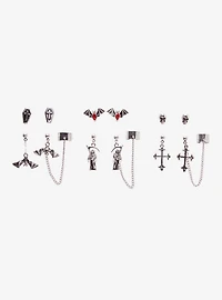 Cosmic Aura Grim Reaper Bat Cuff Earring Set