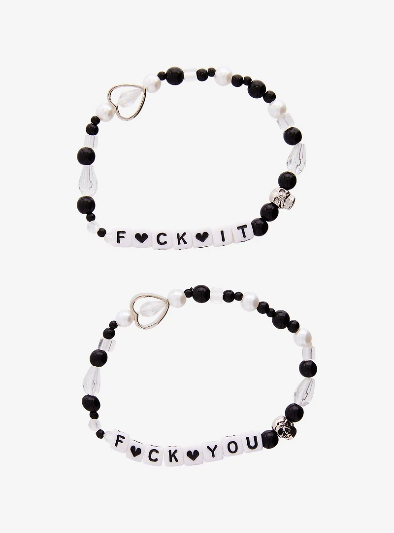 F*ck It & You Best Friend Beaded Bracelet Set