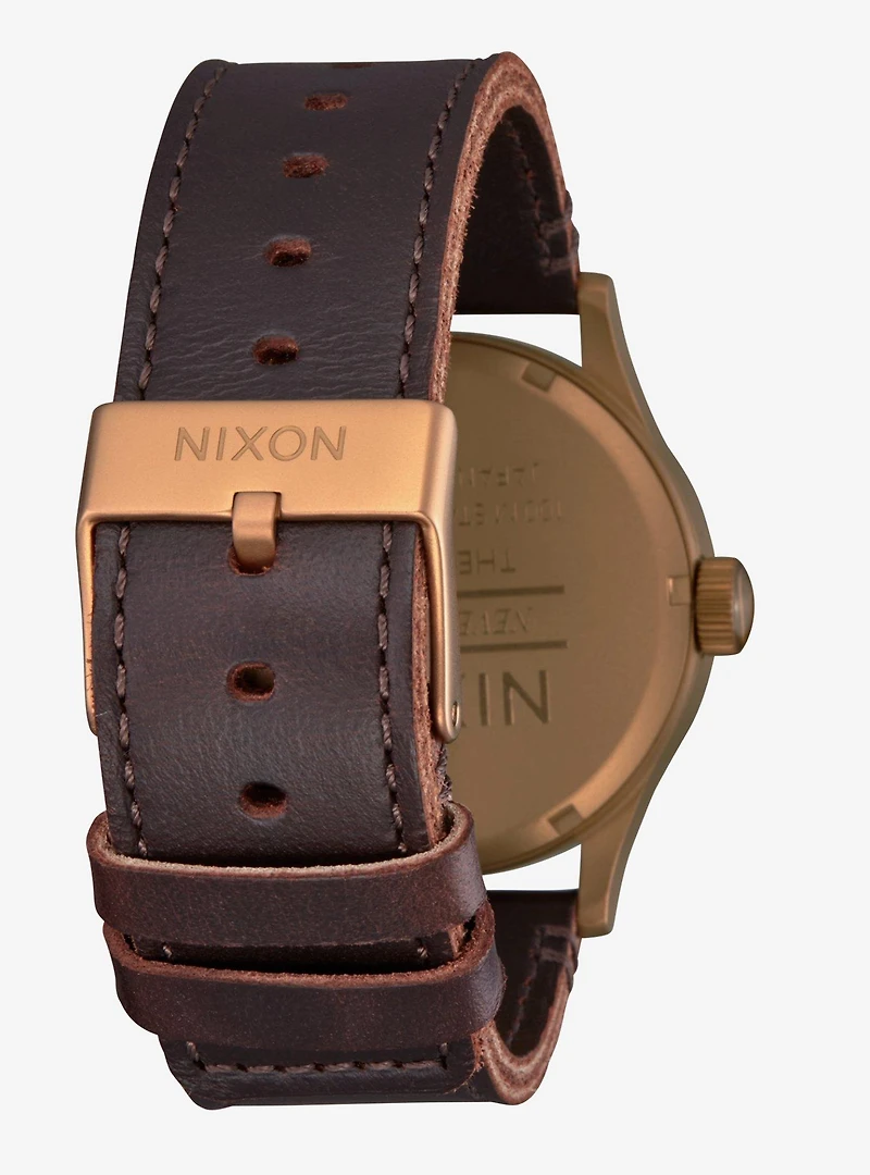 Nixon Sentry Leather Bronze x Black Watch