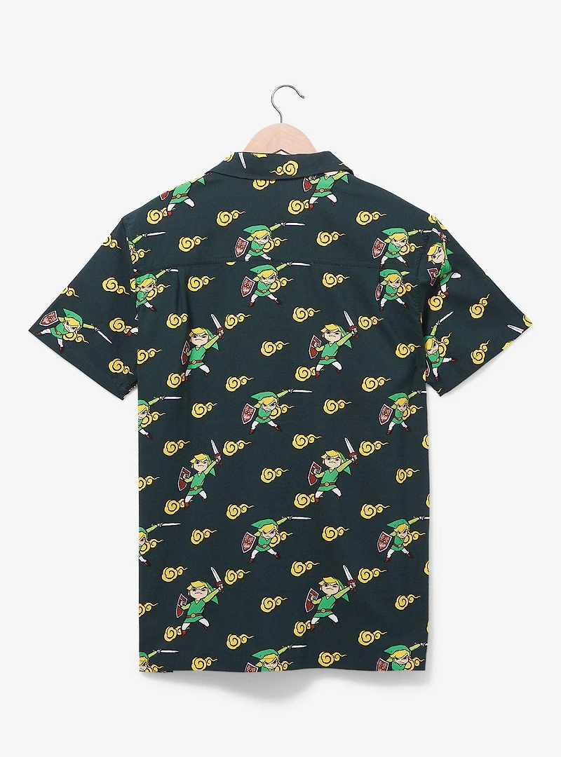 Nintendo The Legend of Zelda Link Allover Print Woven Button-Up - BoxLunch Exclusive