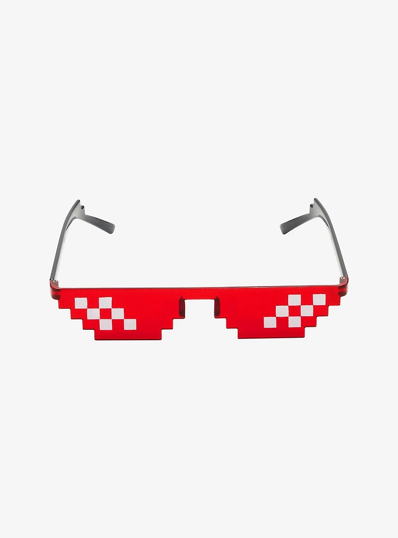 Red Pixel Frame Sunglasses