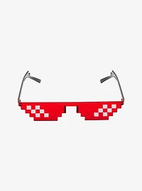 Red Pixel Frame Sunglasses