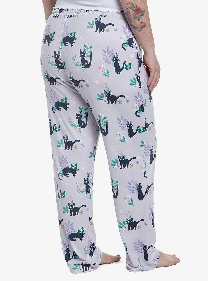 Studio Ghibli Kiki's Delivery Service Jiji & Flowers Girls Pajama Pants Plus Size