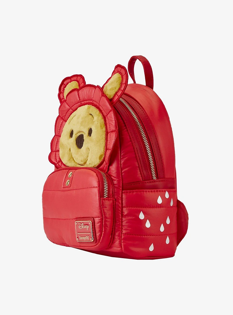 Loungefly Disney Winnie the Pooh Puffer Jacket Pooh Bear Figural Mini Backpack