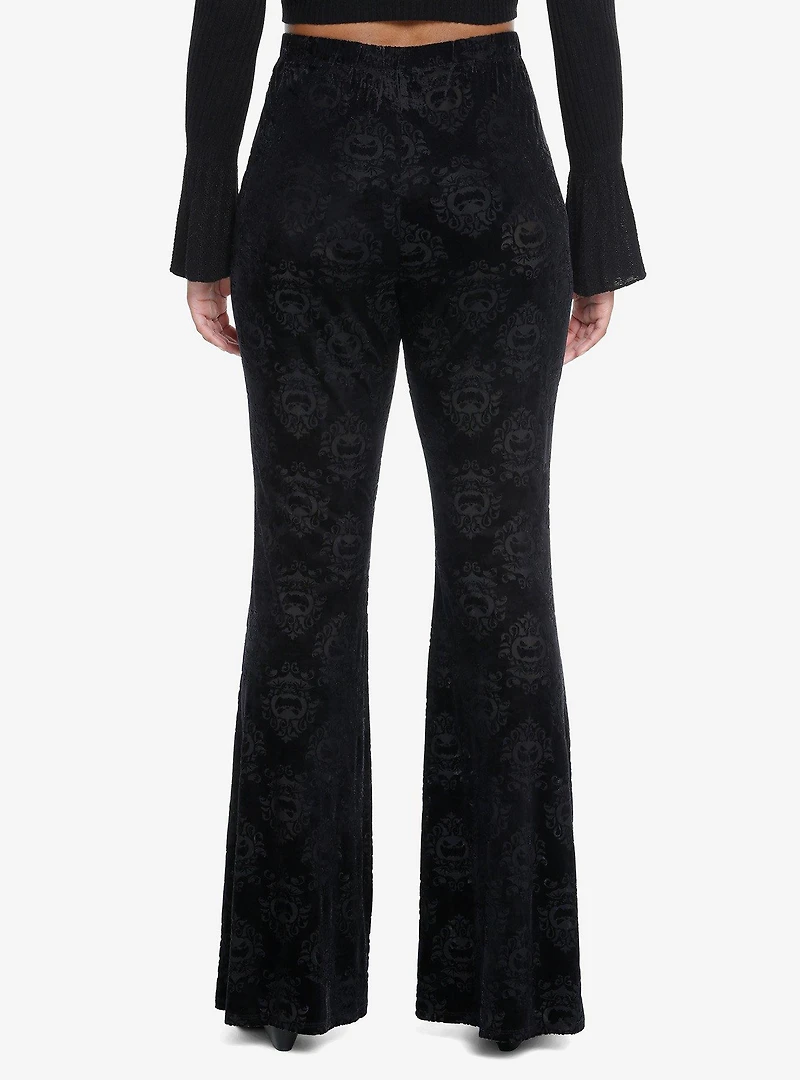 Translucent Damask Velvet Flare Leggings