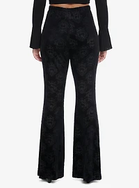 Translucent Damask Velvet Flare Leggings