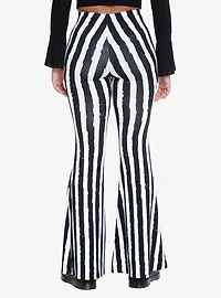Cosmic Aura Black & White Stripe Girls Flare Pants