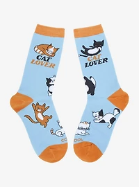 Cool Socks Cat Lover Allover Print Crew Socks