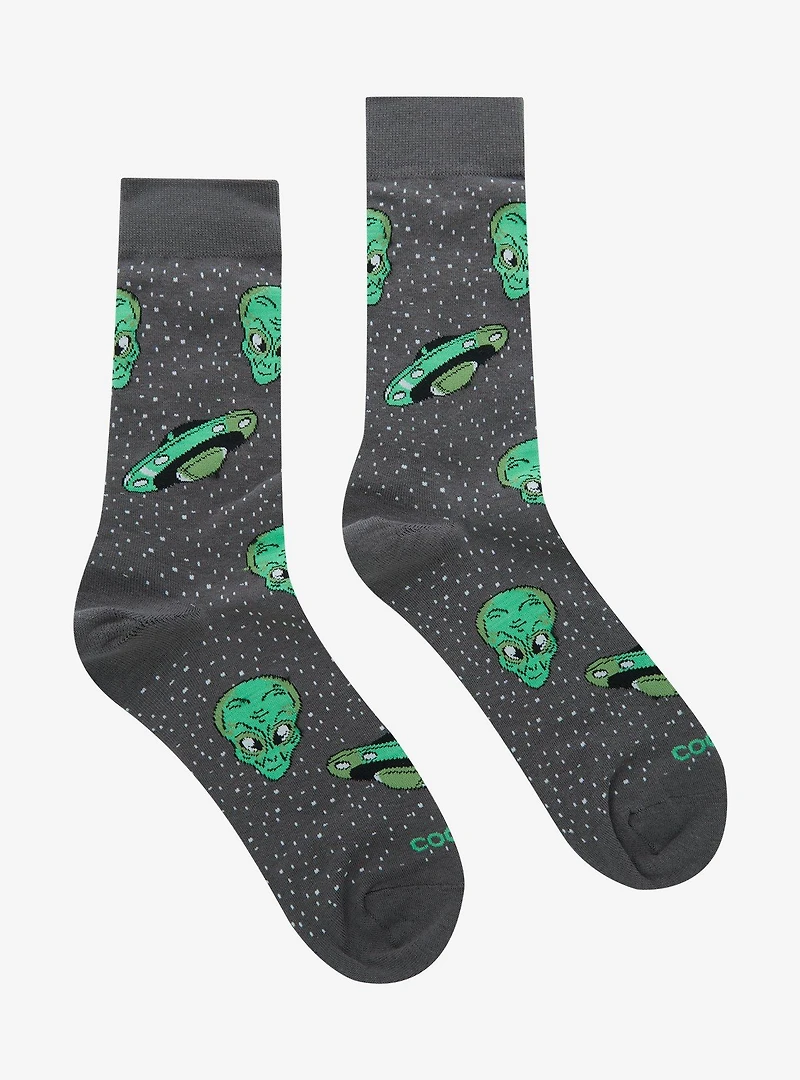Cool Socks Alien Allover Print Crew Socks