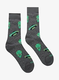 Cool Socks Alien Allover Print Crew Socks