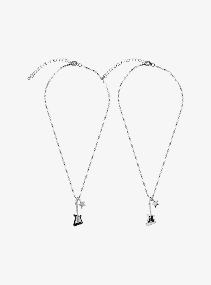 Social Collision Guitar Star Best Friend Necklace Set