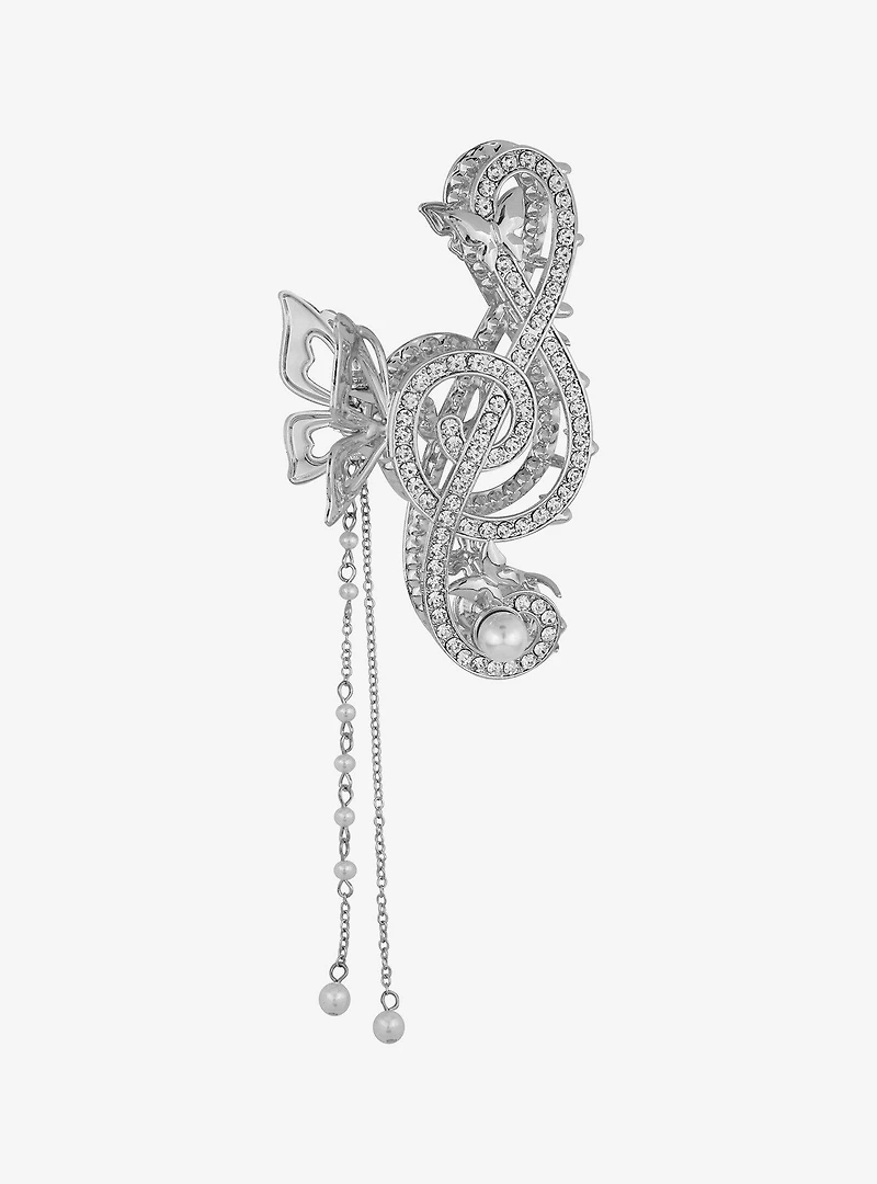 Music Note Bling Chain Claw Hair Clip