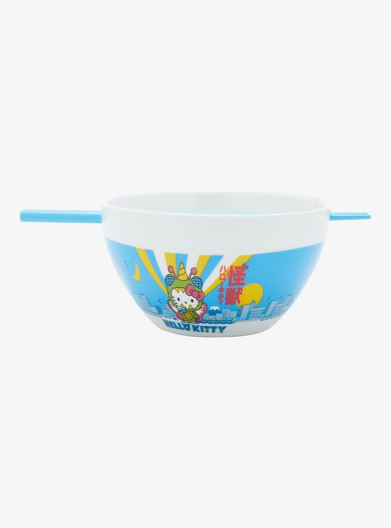 Hello Kitty Kaiju Ramen Bowl With Chopsticks