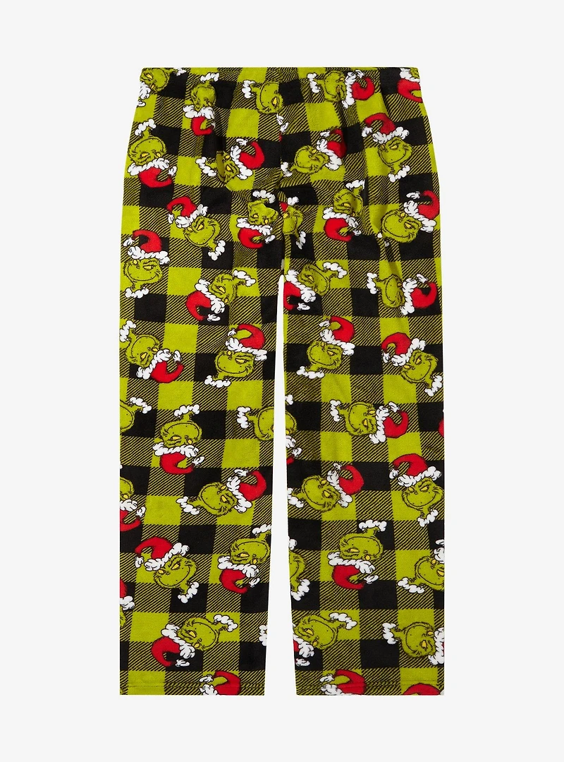 How The Grinch Stole Christmas Plaid Allover Print Women's Plus Sleep Pants - BoxLunch Exclusive